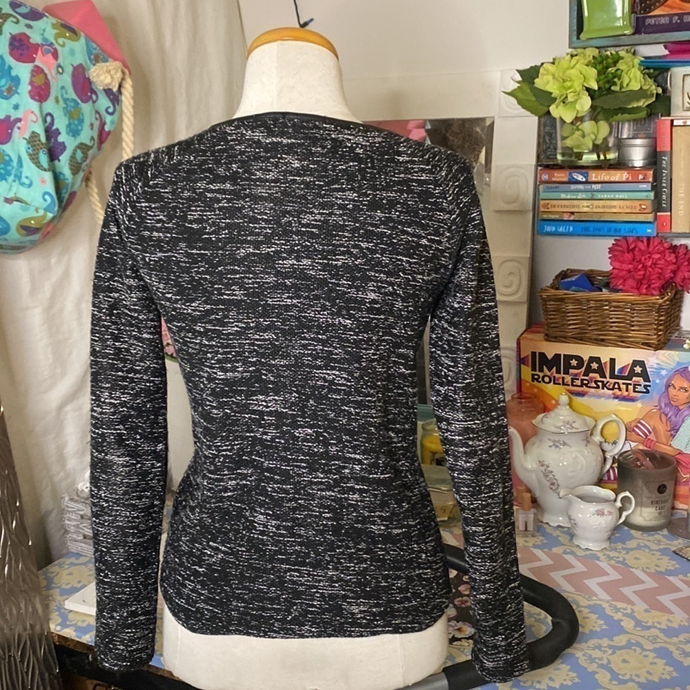🌷MAISON Scotch🌷 Chunky Knit Vegan Leather Accent Sweater - Picture 6 of 8